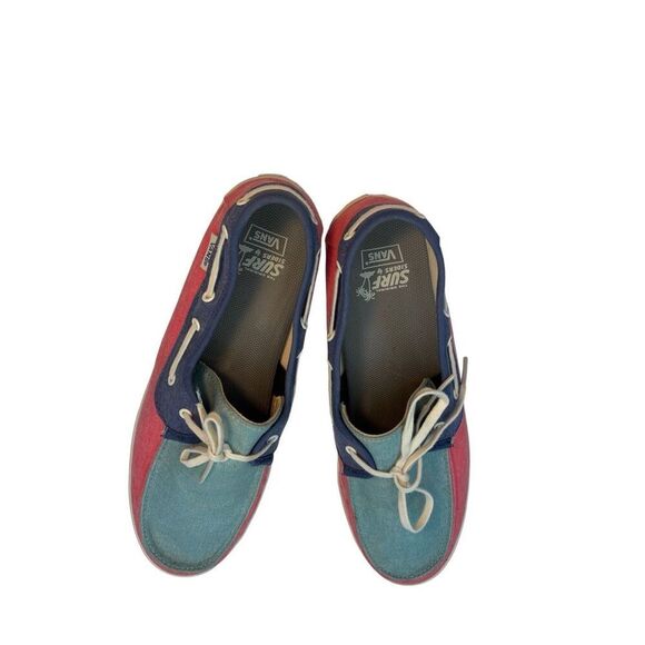 Vans Canvas Boat Shoes Colorblock pink Blue Teal Women’s Size 9 - Picture 3 of 11